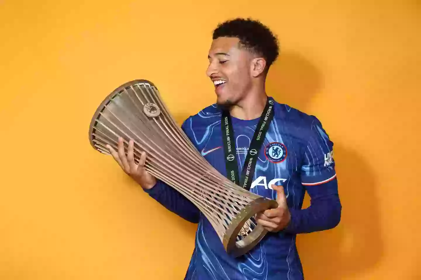 Jadon Sancho won the UEFA conference league with Chelsea. Image: Getty