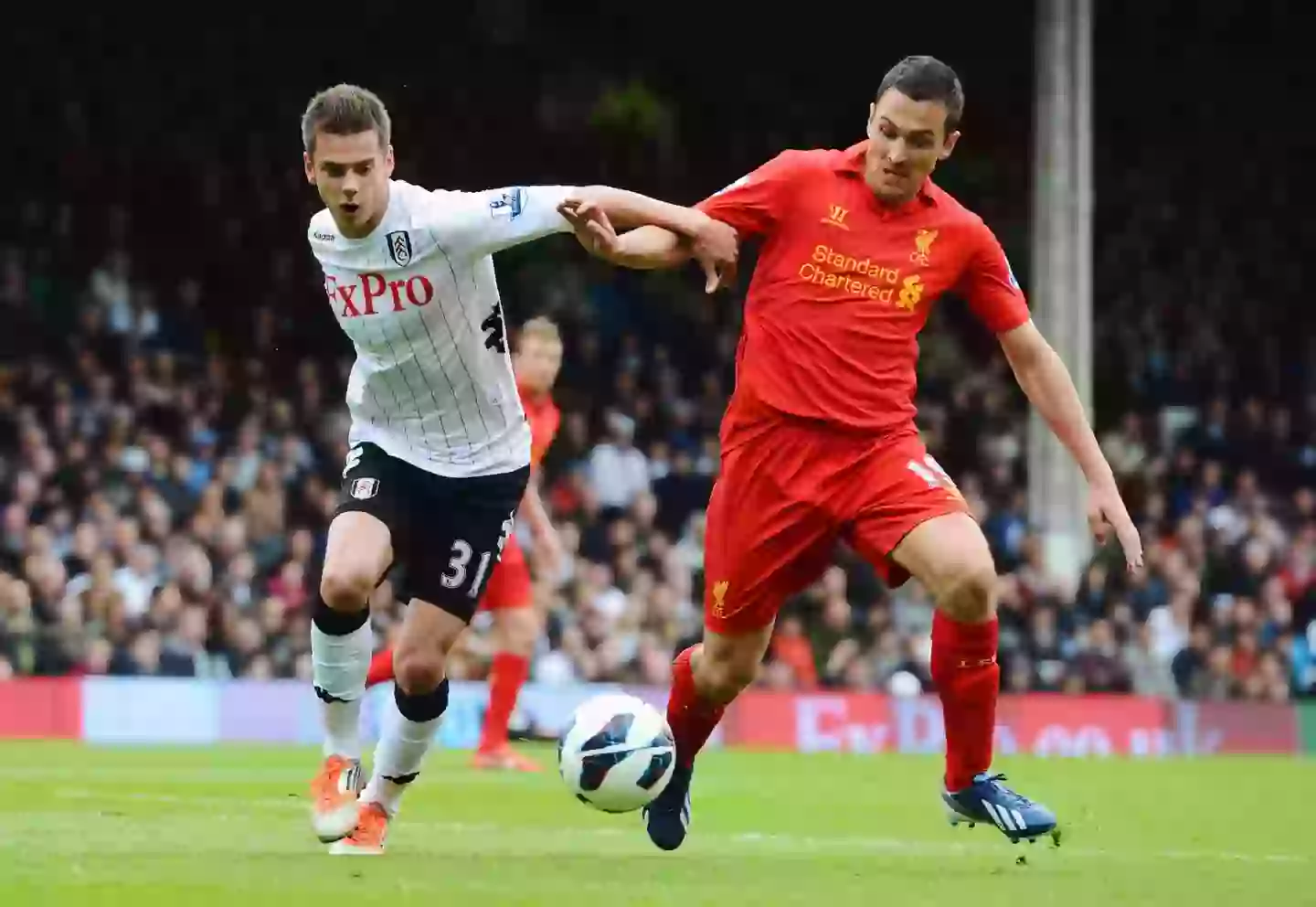 Kacaniklic clashed against Liverpool during his stay in Fulham. Image credit: Getty
