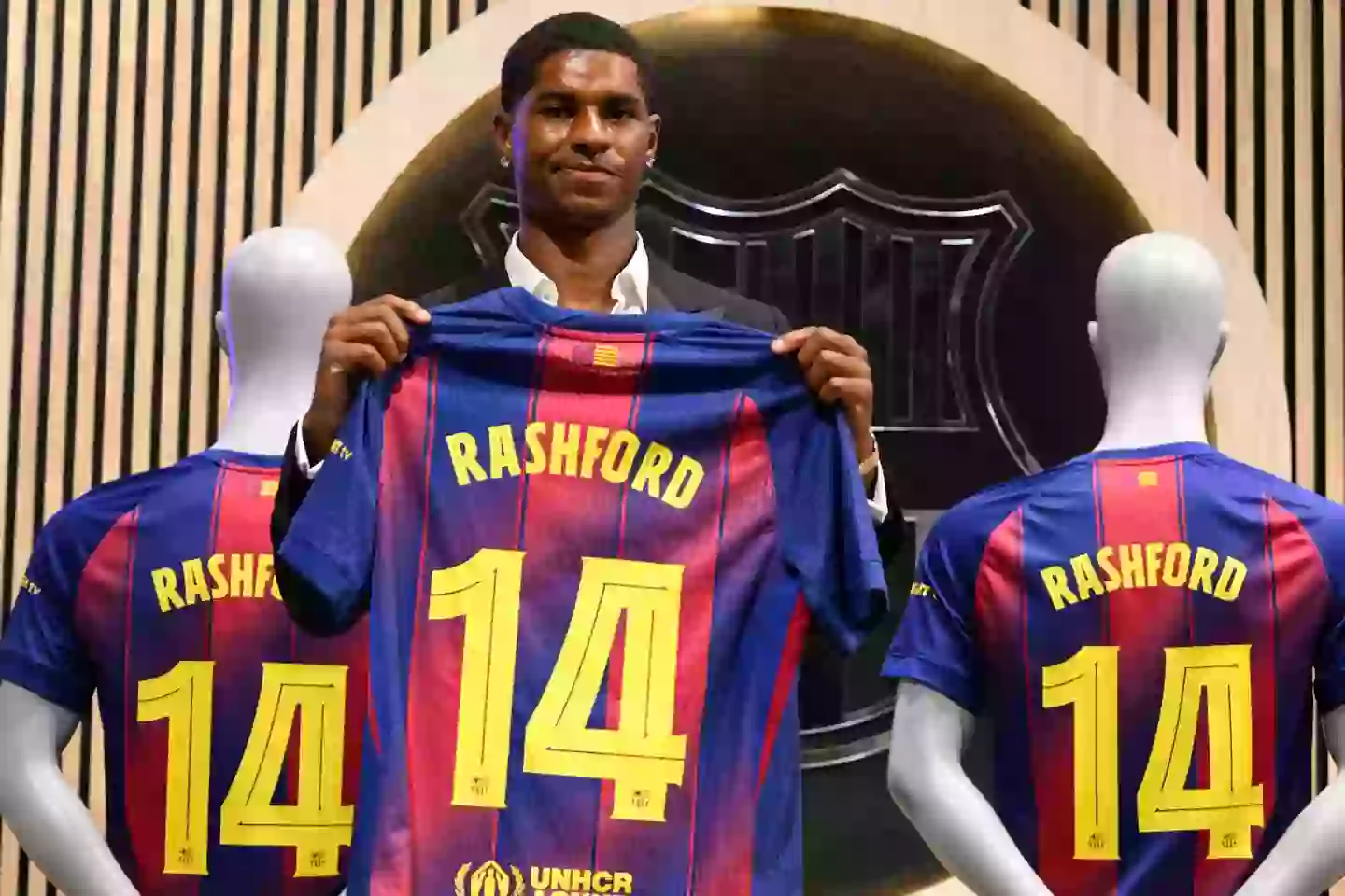 Marcus Rashford will wear shirt No. 14 in Barcelona. Image: Getty