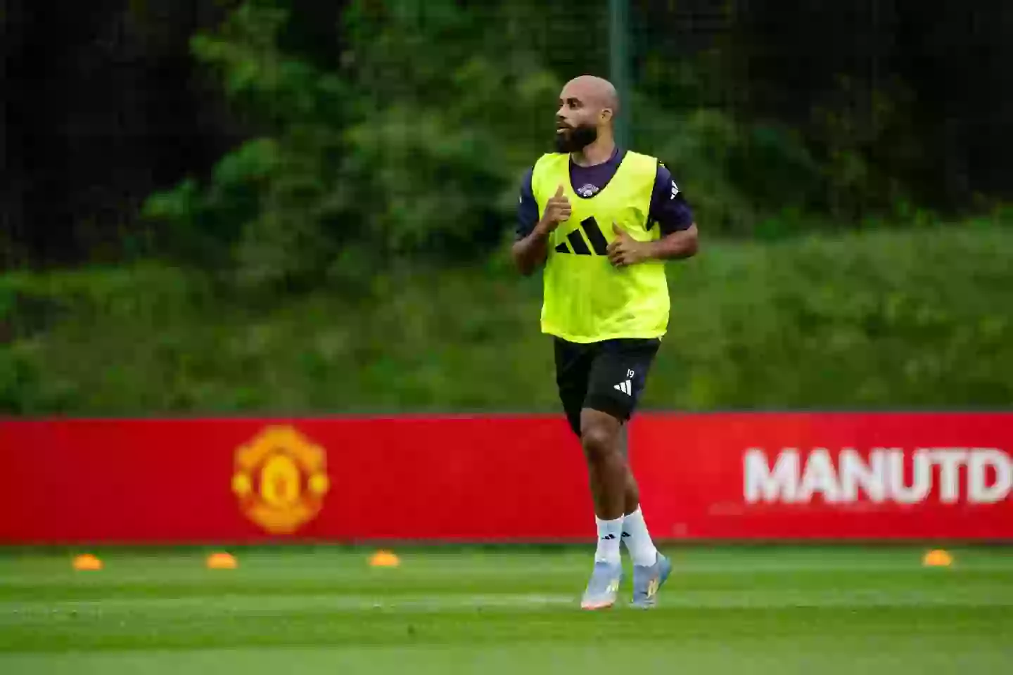 Bryan Mbeumo at Manchester United Training. Image: Getty