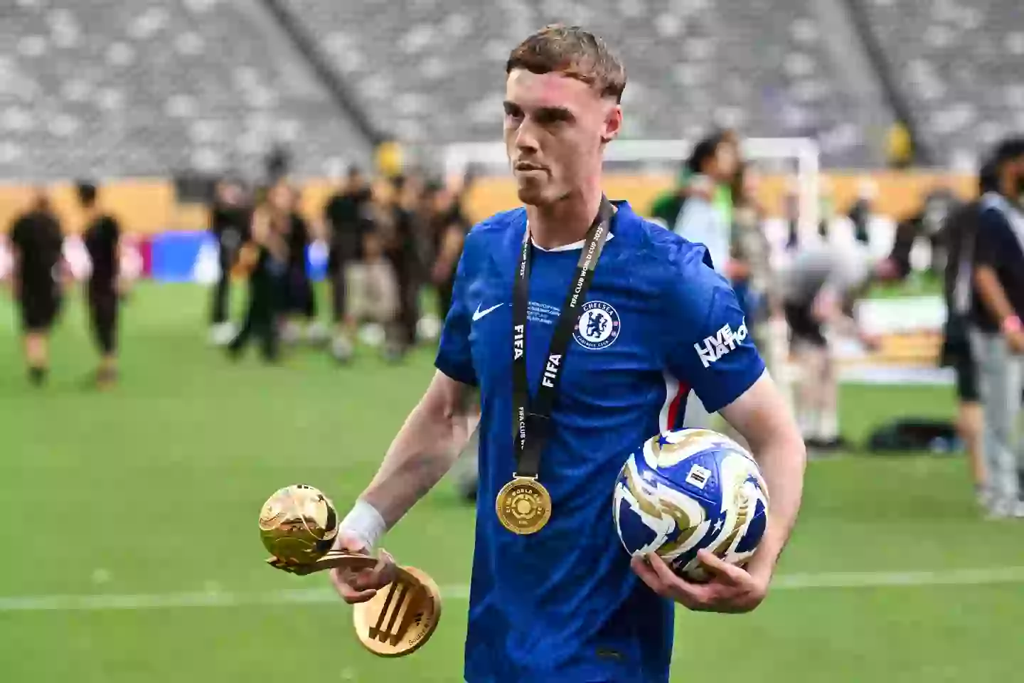 Cole Palmer picked up the golden cup golden ball as well as the game player in the final. (Image: Getty)