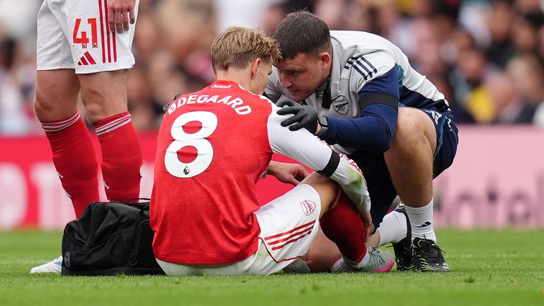 Martin Odegaard was finally replaced against Leeds after taking a shoulder injury