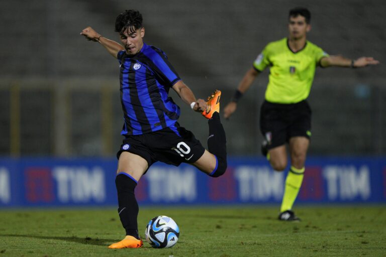Inter Milan striker Giacomo de Pieri at a stage of the loan from Juve Sthia