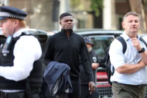 The former Arsenal Party player appears in court in the face of accusations of rape and sexual assault